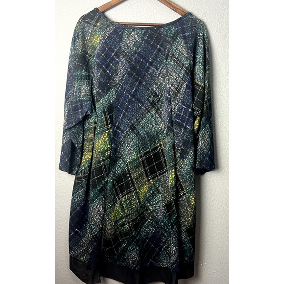 Catherines Womens 2X Blue Green Black Whimsigoth Sheer Trim Tunic Top Blouse - Picture 5 of 11